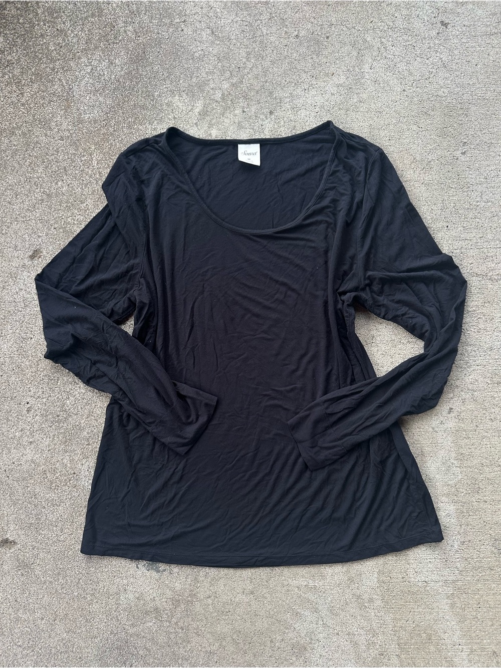 Soma Black Scoop Neck Long Sleeve Shirt